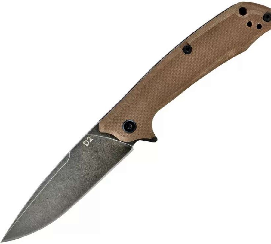 Pocket Knives * | Ab026T Abkt Tac Predator Linerlock Pocket Knife Tan