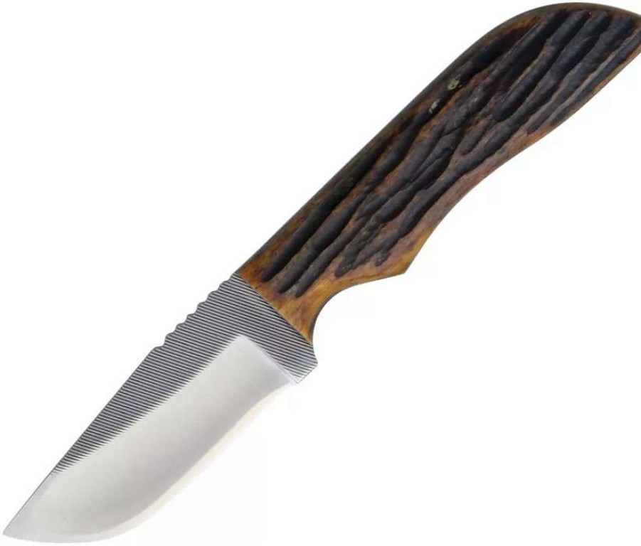 Hunting Knives * | Azjwk4Ajb Anza Knives Fixed Blade Knife Amber Bone