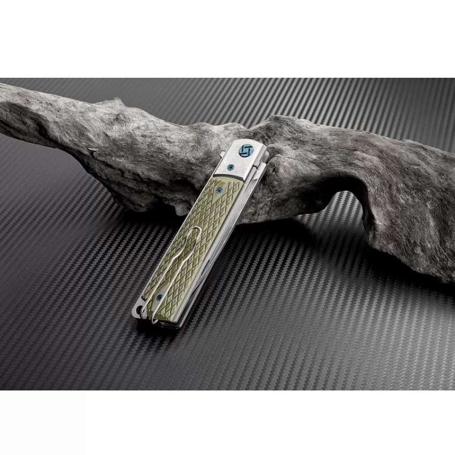 Pocket Knives * | Atz1802Gdgn Artisan Classic Linerlock Pocket Knife Damascus