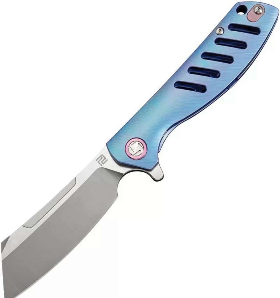 Pocket Knives * | Atz1815Gsbum Artisan Tomahawk Framelock Pocket Knife Blue M390