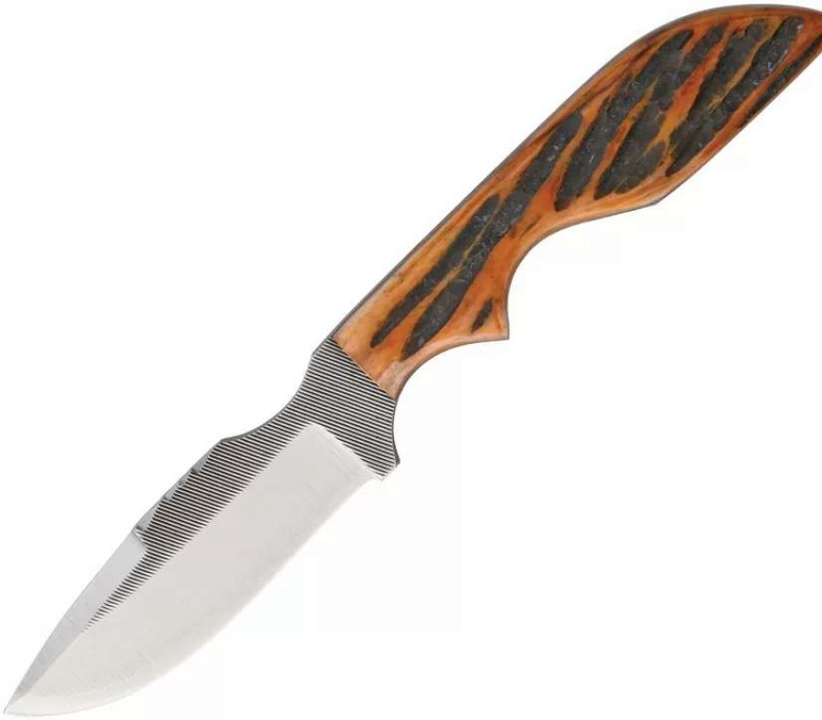 Hunting Knives * | Azmswatajb Anza Fixed Blade Knife Amber Bone