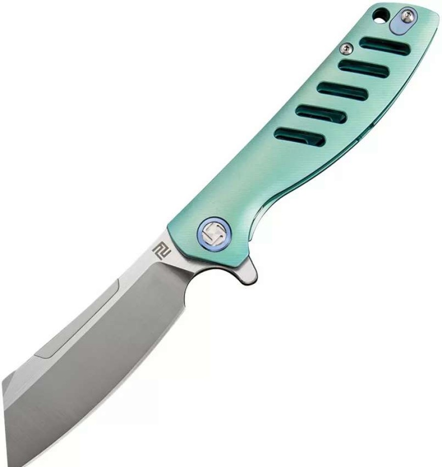 Pocket Knives * | Atz1815Gsgnm Artisan Tomahawk Framelock Pocket Knife Green M390