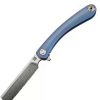 Pocket Knives * | Atz1817Gsdbu Artisan Orthodox Framelock Pocket Knife Blue Damascus