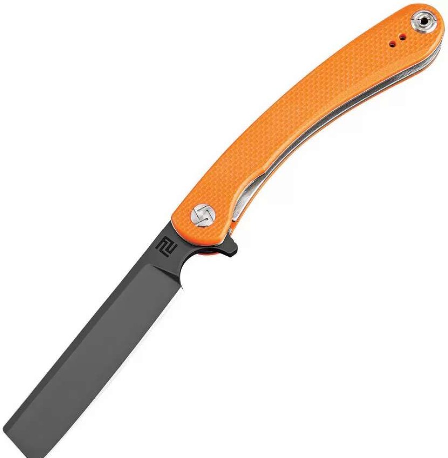 Pocket Knives * | Atz1817Pboef Artisan Orthodox Linerlock Pocket Knife D2 Orange