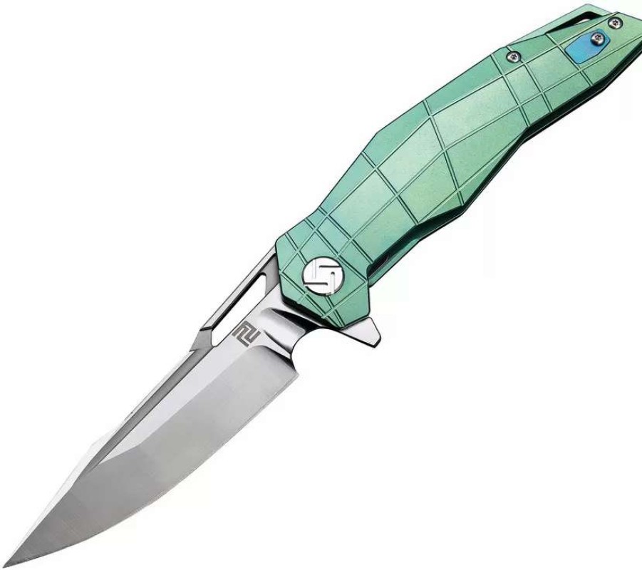 Pocket Knives * | Atz1826Ggns Artisan Pangolin Framelock Pocket Knife Green