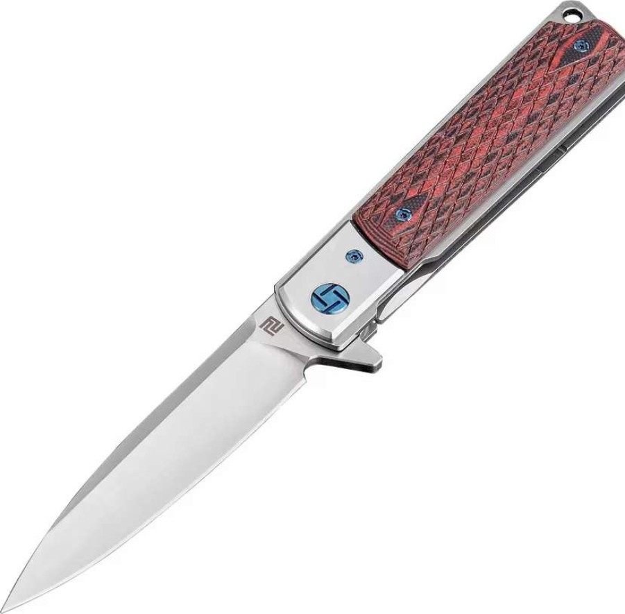 Pocket Knives * | Atz1802Gbns Artisan Classic Linerlock Pocket Knife Red S35Vn