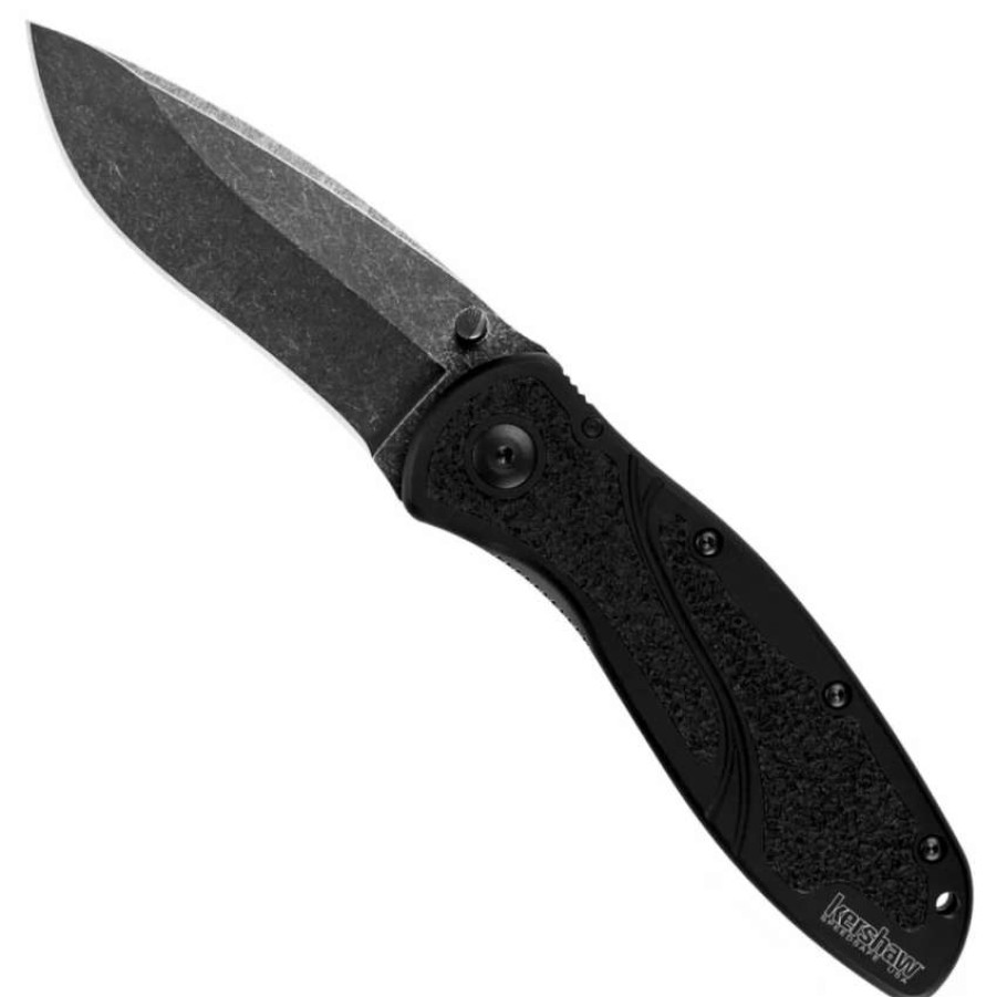 Spring Assisted * | Kershaw Blackwash Blur Spring Assisted Knife, 1670Bw