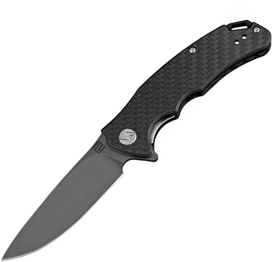 Pocket Knives * | Atz1702Psbcf Artisan Small Tradition Linerlock Pocket Knife Carbon Fiber D2