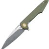 Pocket Knives * | Atz1821Psgnf Artisan Small Archaeo Linerlock Pocket Knife Green