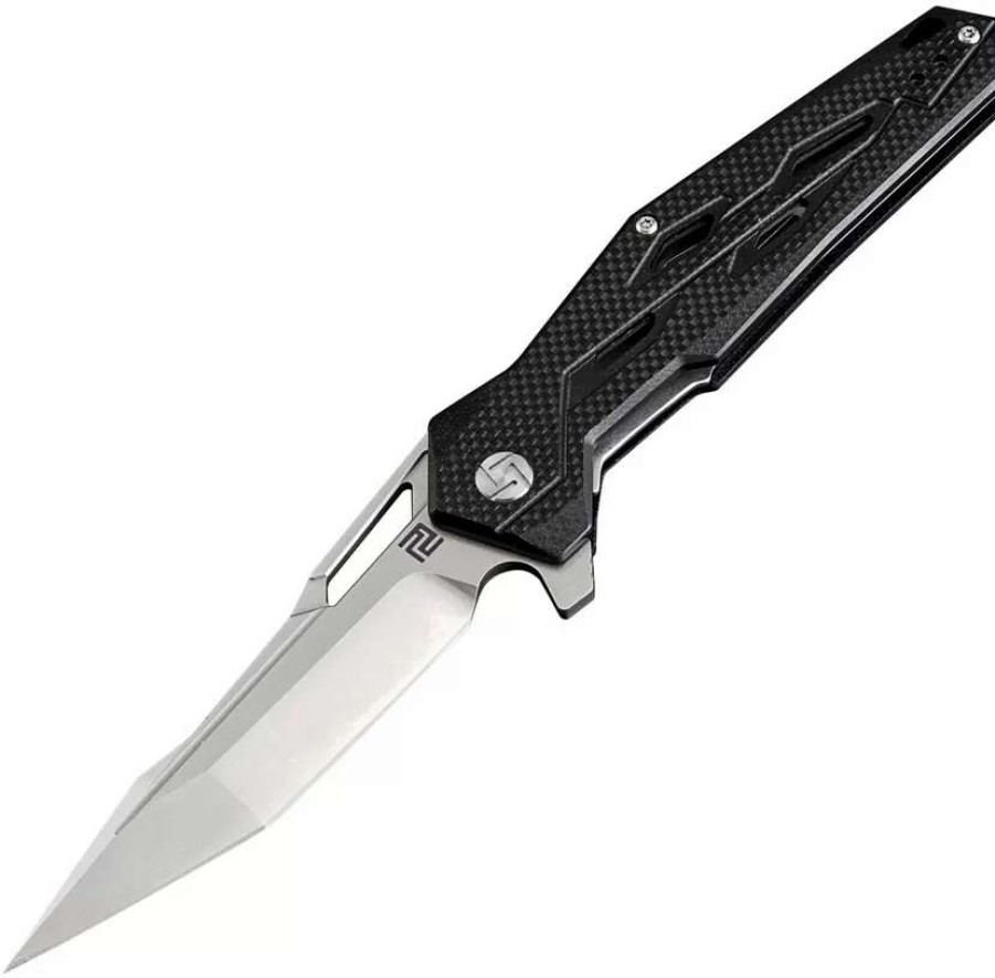 Pocket Knives * | Atz1812Psbk Artisan Interceptor Linerlock Pocket Knife Black D2