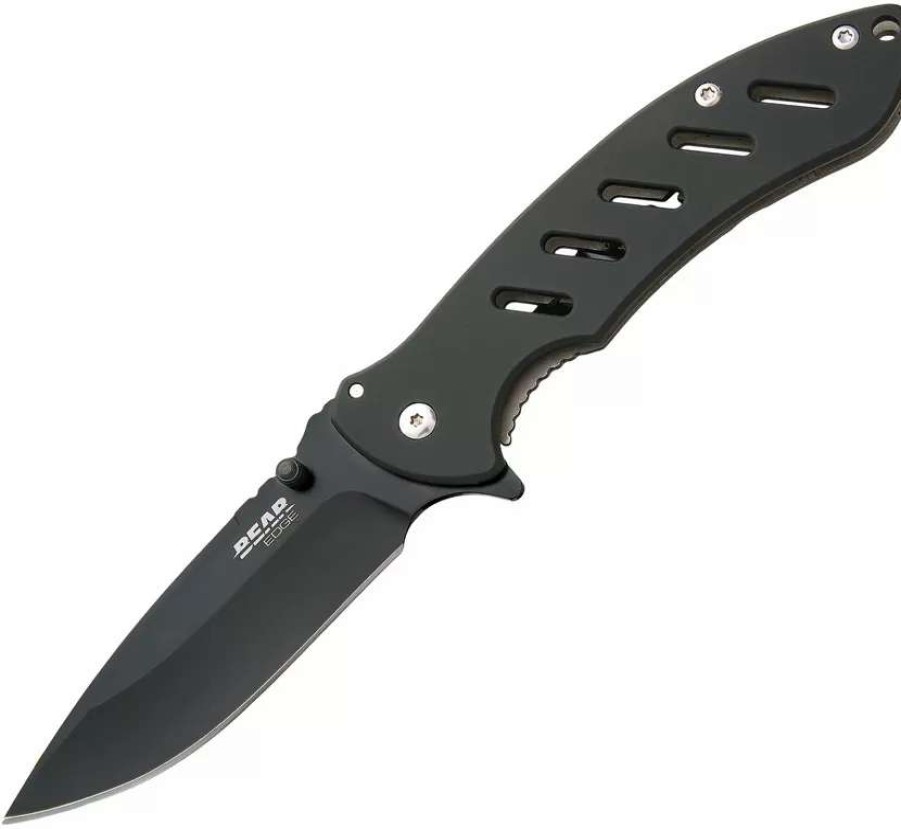 Pocket Knives * | Bc61513 Bear & Son Bear Edge Brisk Black Linerlock Pocket Knife