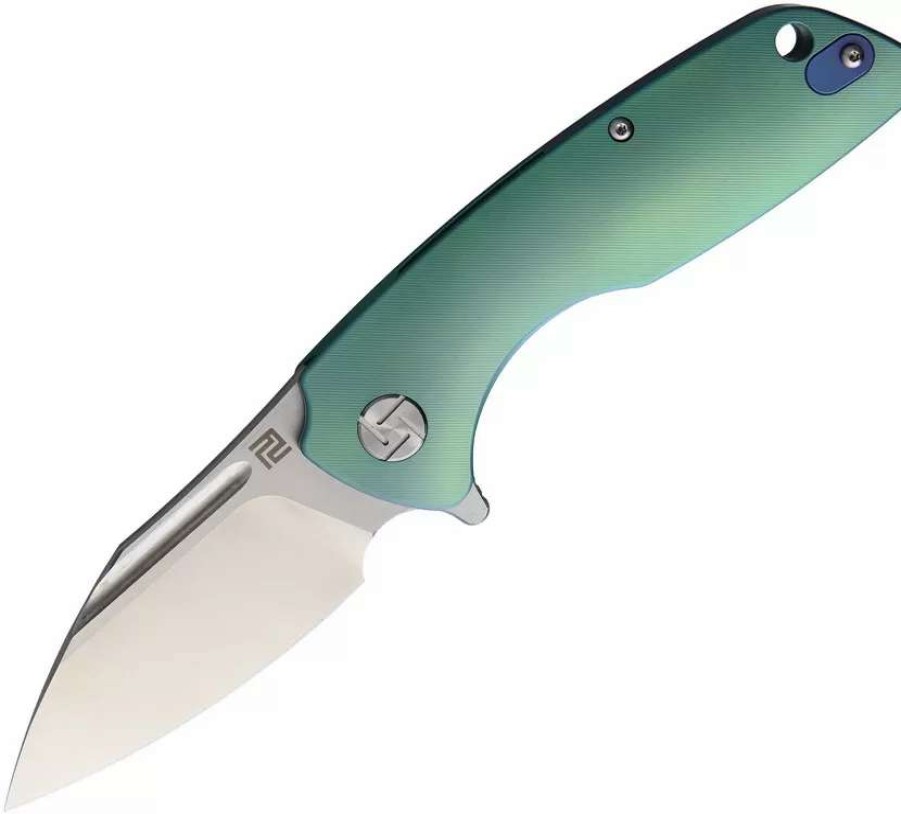 Pocket Knives * | Atz1825Ggns Artisan Wren Framelock Pocket Knife Green