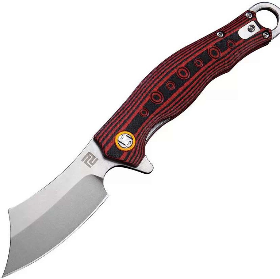 Pocket Knives * | Atz1828Pbr Artisan Consair Linerlock Pocket Knife Red G10