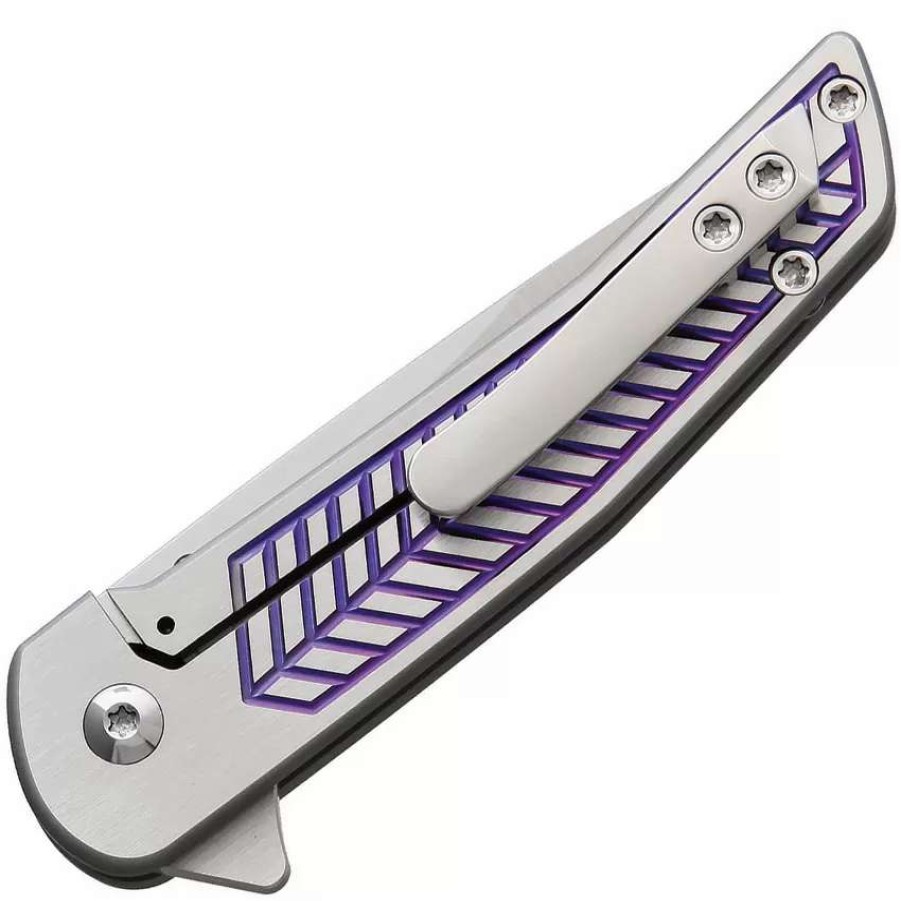 Pocket Knives * | Als1P Alliance Designs Scout Framelock Pocket Knife Purple