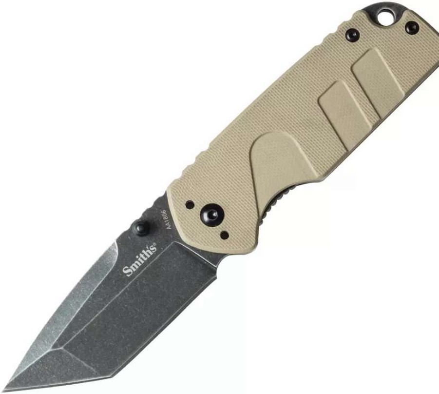 Pocket Knives * | Ac50986 Smith'S Campaign Linerlock Pocket Knife Desert Tan