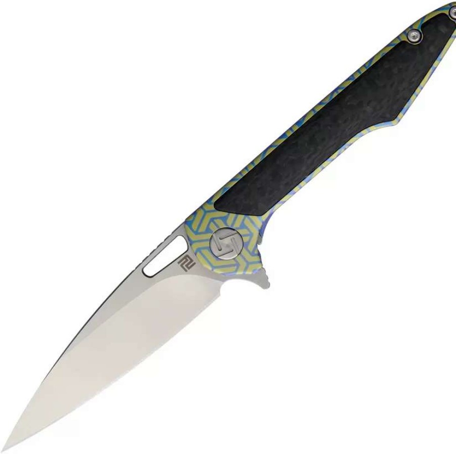 Pocket Knives * | Atz1821Gsbu02 Artisan Small Archaeo Framelock Pocket Knife