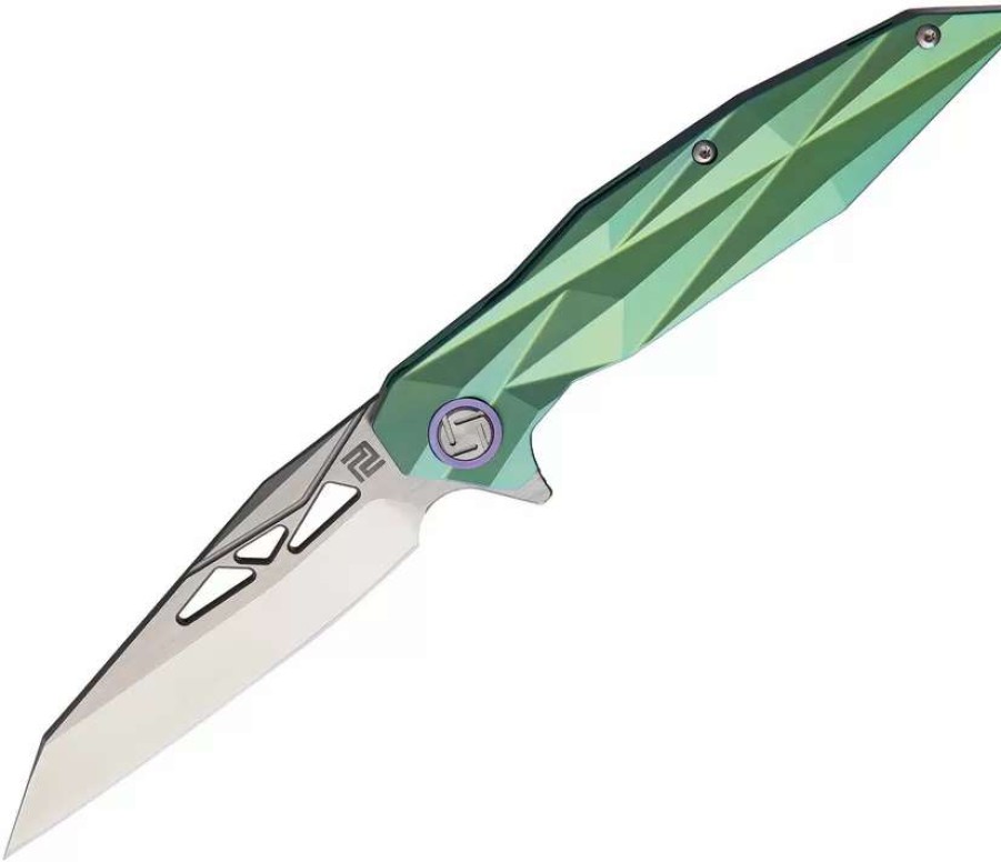 Pocket Knives * | Atz1827Ggn Artisan Cygnus Framelock Pocket Knife Green