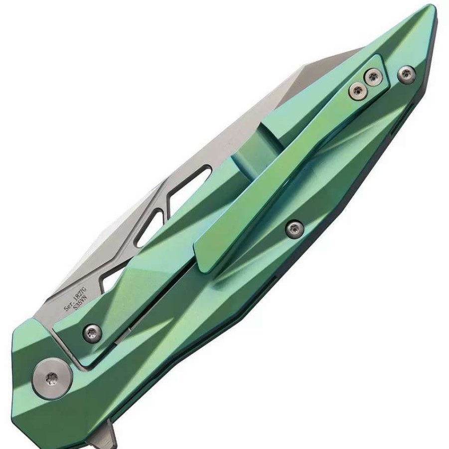 Pocket Knives * | Atz1827Ggn Artisan Cygnus Framelock Pocket Knife Green