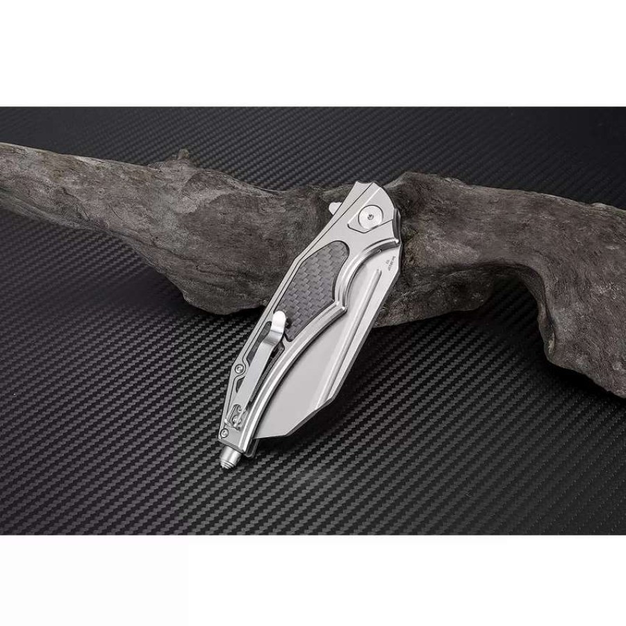 Pocket Knives * | Atz1813Pgcf Artisan Apache Linerlock Pocket Knife Gray Carbon Fiber D2