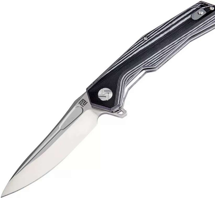 Pocket Knives * | Atz1808Pbgc Artisan Zumwalt Linerlock Pocket Knife Black/White D2