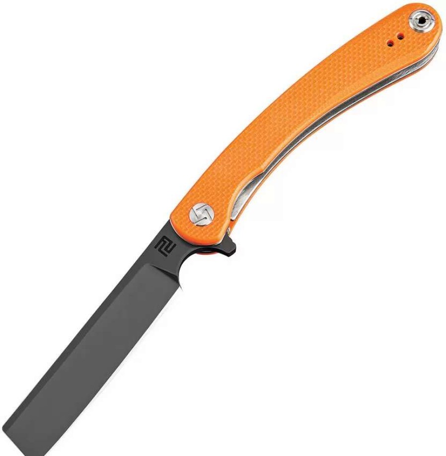 Pocket Knives * | Atz1817Psboef Artisan Small Orthodox Linerlock Pocket Knife D2 Orange