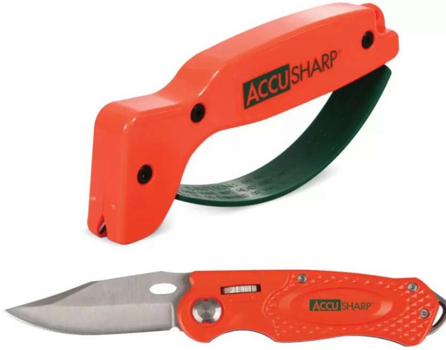 Pocket Knives * | As043C Accusharp Wheel Lock Pocket Knife/Sharpener Combo