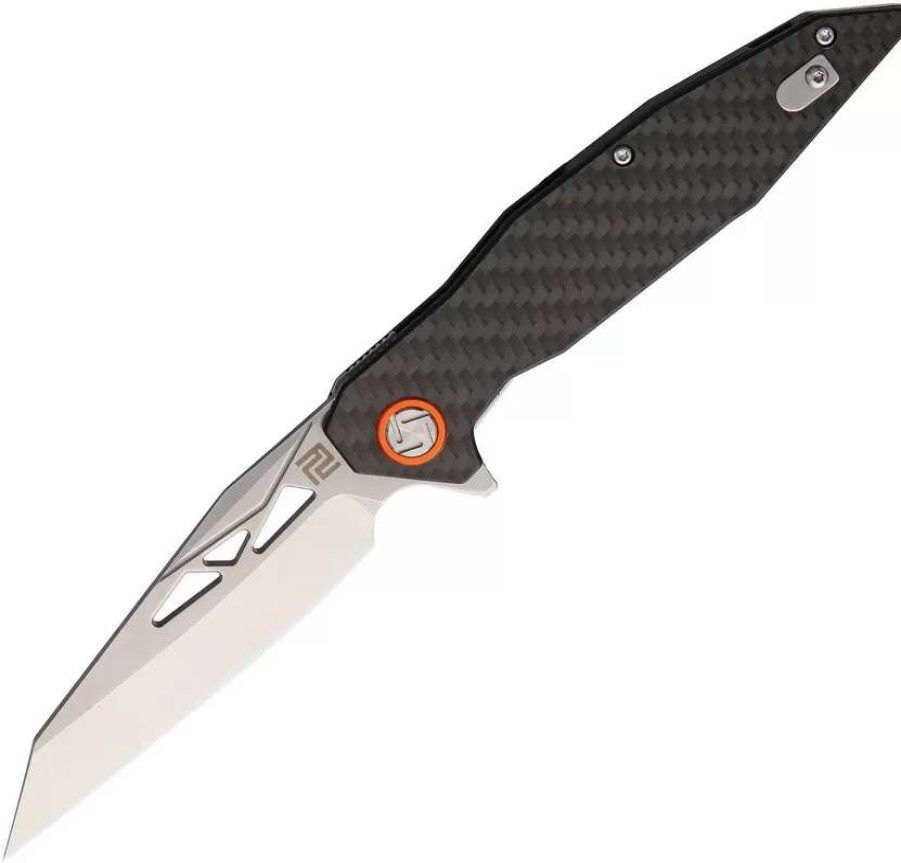 Pocket Knives * | Atz1827Pcf Artisan Cygnus Framelock Pocket Knife Carbon Fiber