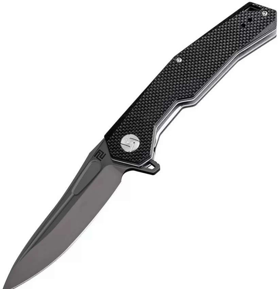 Pocket Knives * | Atz1808Pbbkf Artisan Zumwalt Linerlock Pocket Knife Black D2