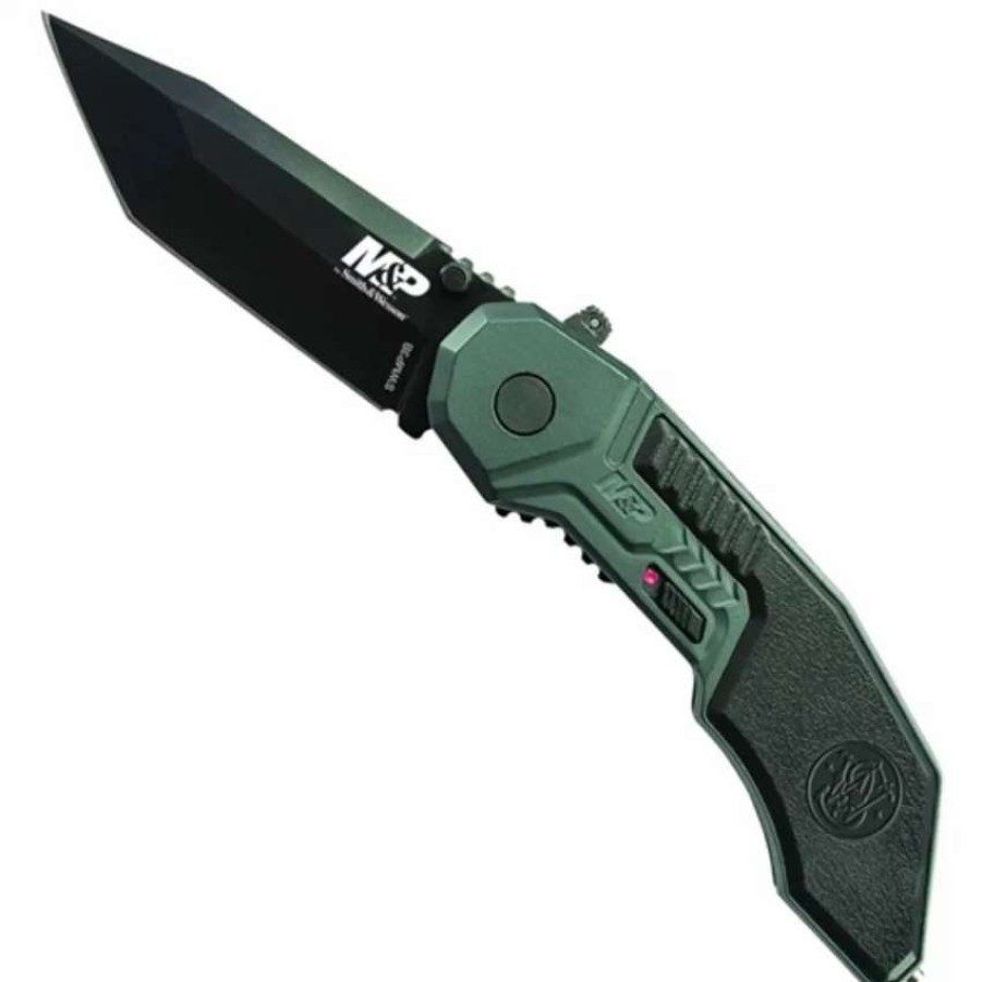 Spring Assisted * | Smith & Wesson M&P Magic Assist Knife, Tanto Black Plain Blade, Swmp3B