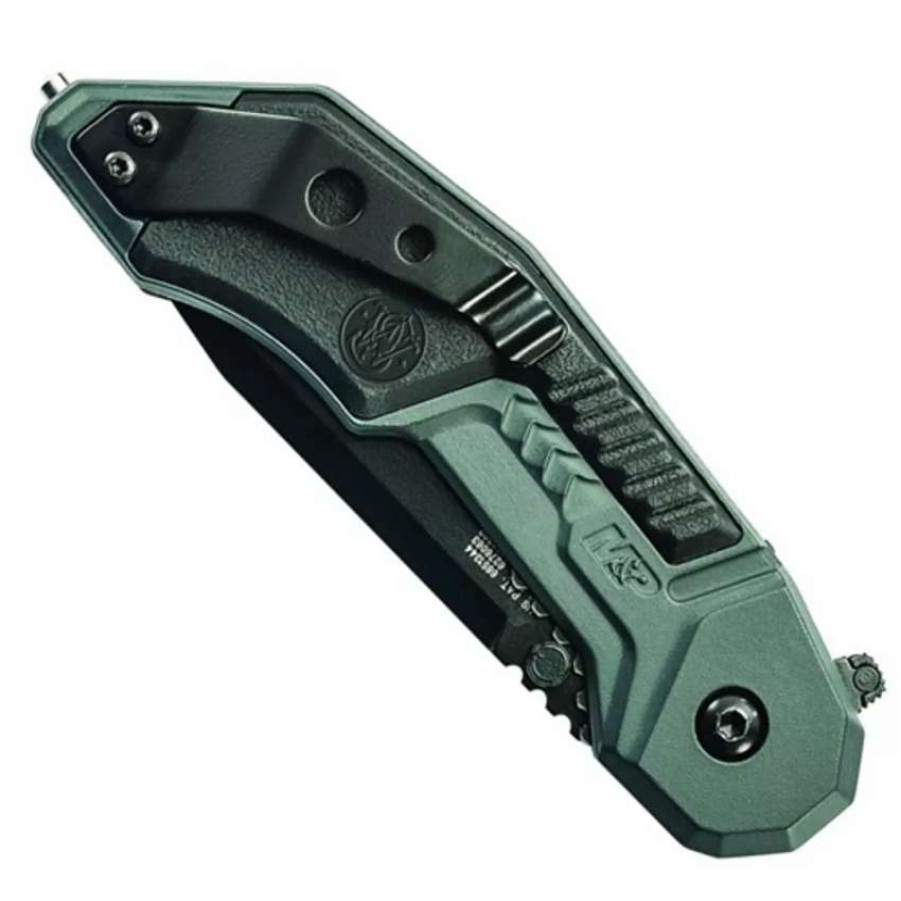 Spring Assisted * | Smith & Wesson M&P Magic Assist Knife, Tanto Black Plain Blade, Swmp3B