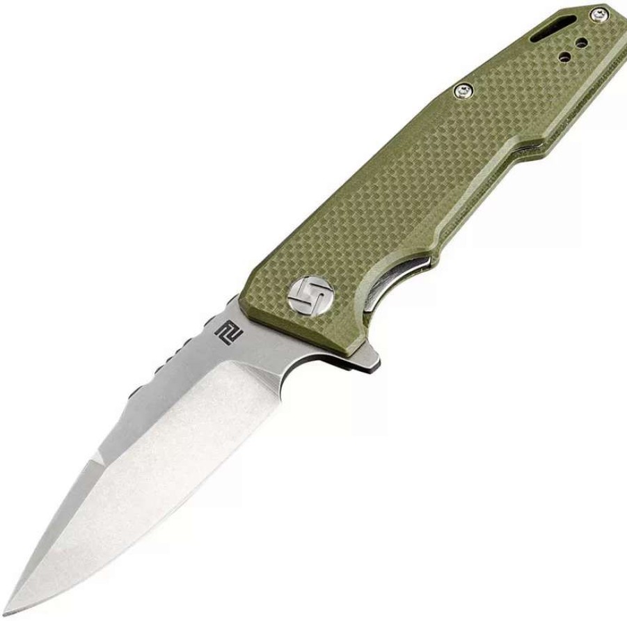 Pocket Knives * | Atz1706Psgnf Artisan Predator Linerlock Pocket Knife Green D2