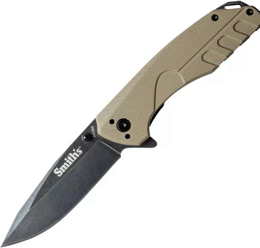 Pocket Knives * | Ac50995 Smith'S Battle Plan Linerlock Pocket Knife Tan