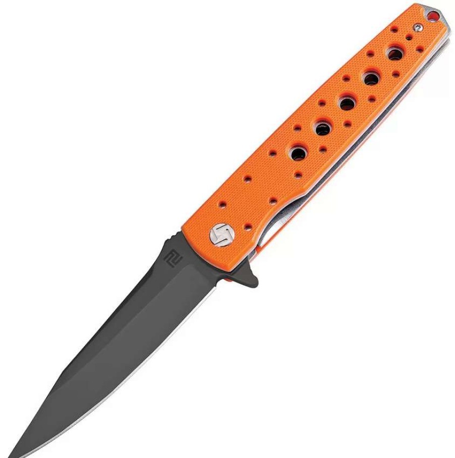 Pocket Knives * | Atz1807Pboef Artisan Virginia Linerlock Pocket Knife D2 Orange