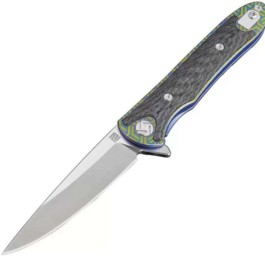 Pocket Knives * | Atz1707Gsbu02 Artisan Small Shark Framelock Pocket Knife