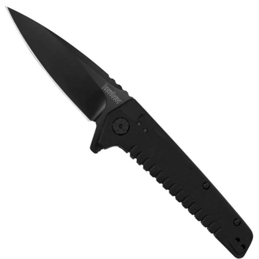 Spring Assisted * | Kershaw Fatback Flipper Assist Knife, Liner Lock, Black Plain Blade