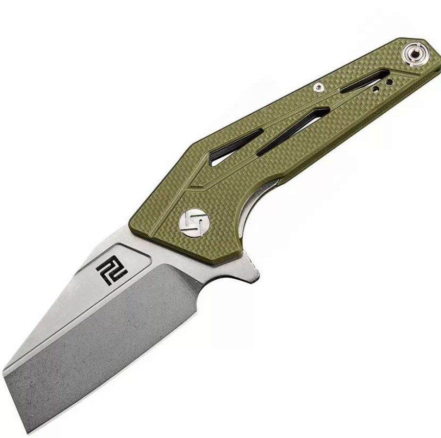 Pocket Knives * | Atz1819Pgn Artisan Ravine Linerlock Pocket Knife D2 Green G10