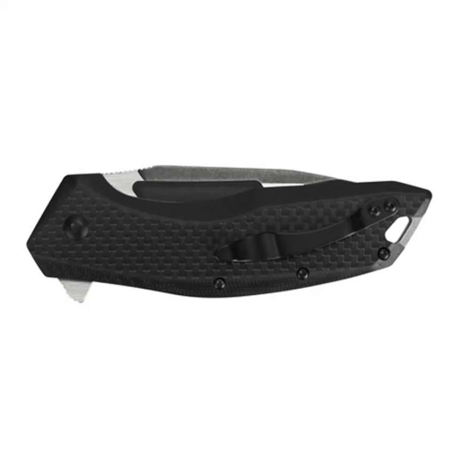 Spring Assisted * | Kershaw 3935 Flourish G-10/Carbon Fiber Spring Assist Knife, Blackwash Blade