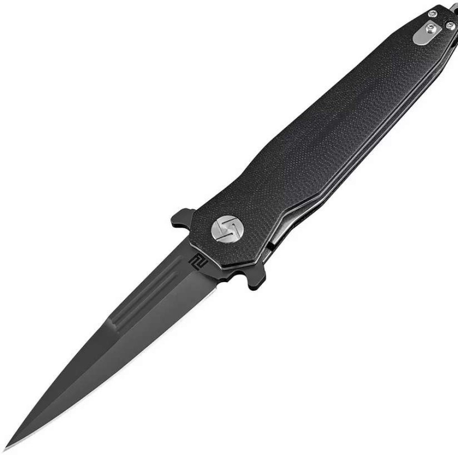 Pocket Knives * | Atz1810Pbbkc Artisan Hornet Linerlock Pocket Knife Black D2