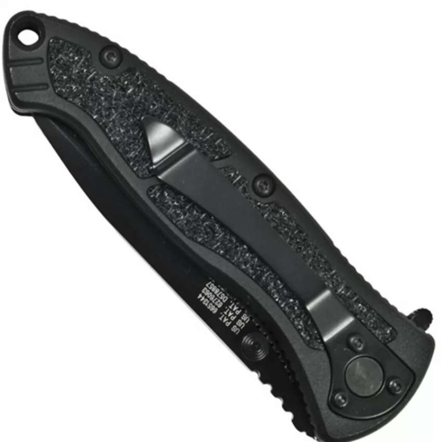 Spring Assisted * | Smith & Wesson Medium Swatmb Spring Assist Knife, Black Handle, Black Plain Blade