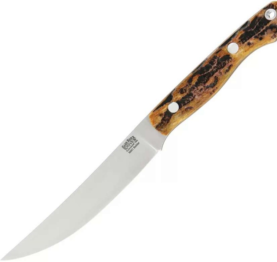 Hunting Knives * | Ba12062Bas Bark River Kalahari Mini Sportsman Knife Antique Stag Bone