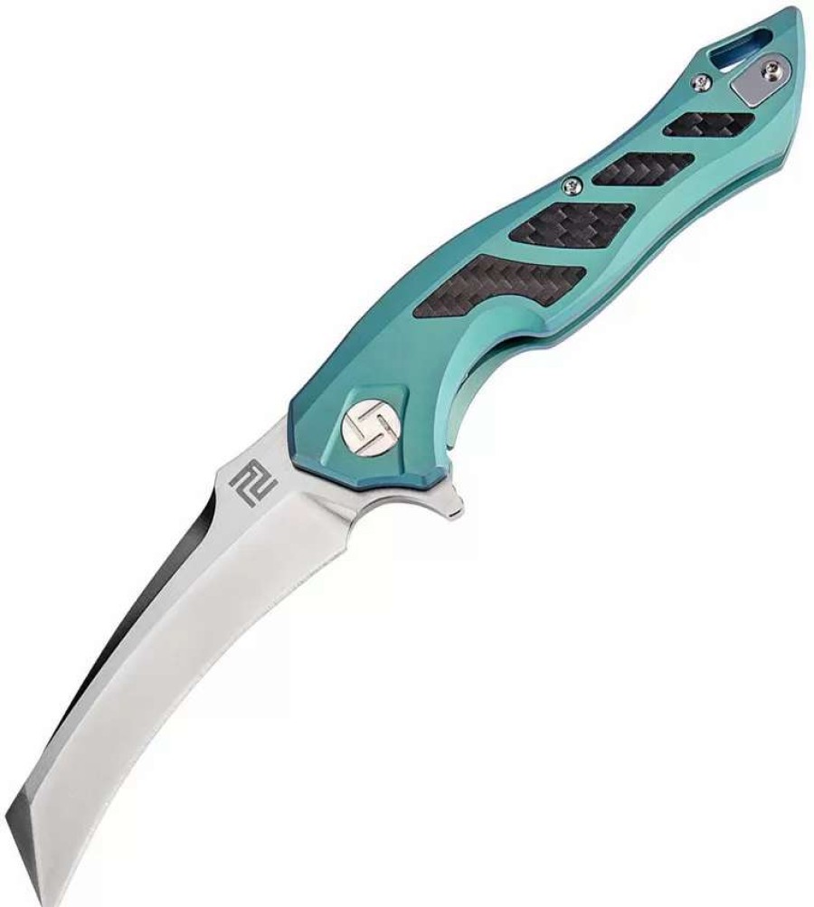 Pocket Knives * | Atz1816Ggnm Artisan Eagle Framelock Pocket Knife Green M390