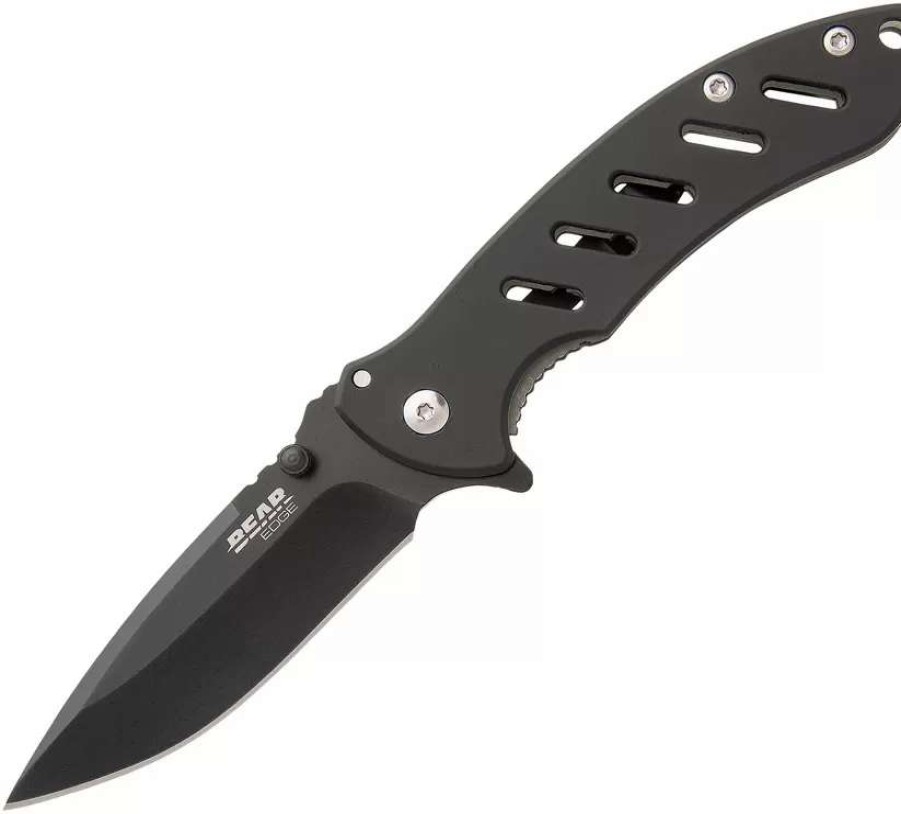 Pocket Knives * | Bc61511 Bear & Son Bear Edge Brisk Black Linerlock Pocket Knife